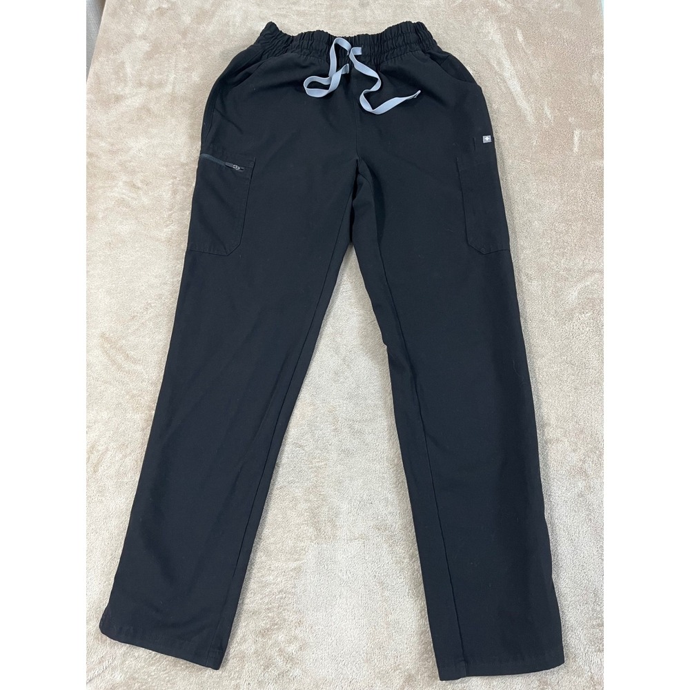 Figs Technical Collection Scrub Cargo Joggers Pants Womens S Black Polyester EUC